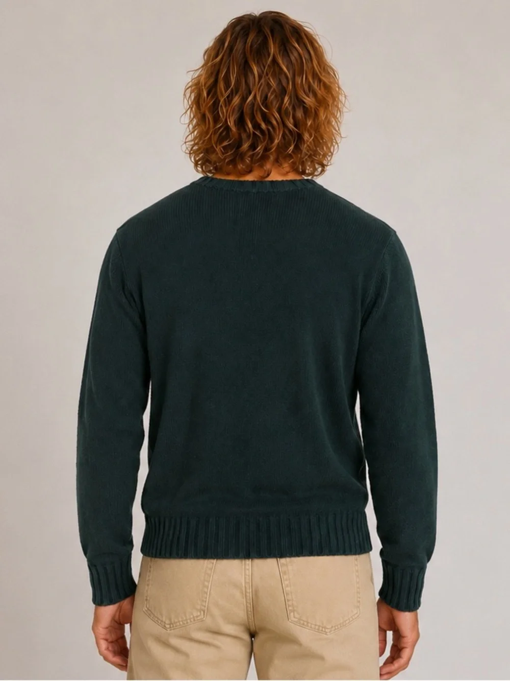 Polo Ralph Lauren Vintage Men’s Crewneck Sweater Deep Teal Cotton Logo L